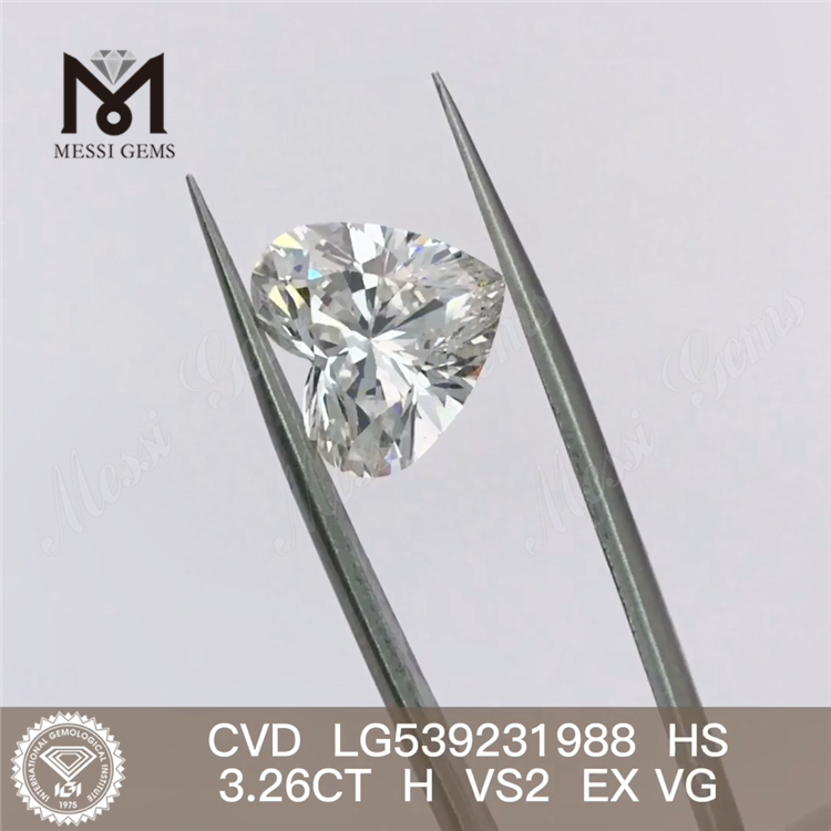 3.26ct H CVD corazón mejor diamante de laboratorio suelto Diamante de laboratorio suelto HS en oferta