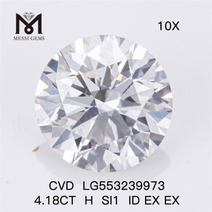 Diamantes de laboratorio sueltos de color 4.18CT H SI1 ID EX EX diamante cultivado en laboratorio precio al por mayor