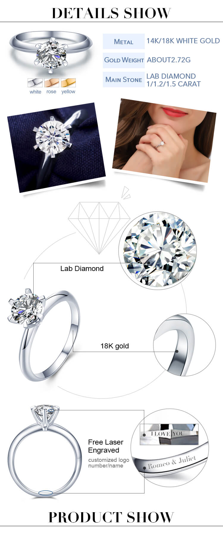 anillo de diamantes de laboratorio catat