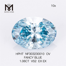 1.06CT VS2 OV diamante de laboratorio al por mayor FANCY BLUE HPHT NF303230010