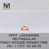 Diamantes sintéticos RECTANGULARES de 1,17 quilates Color rosa HPHT Naranja Rosa Diamantes de laboratorio sueltos LG534250292