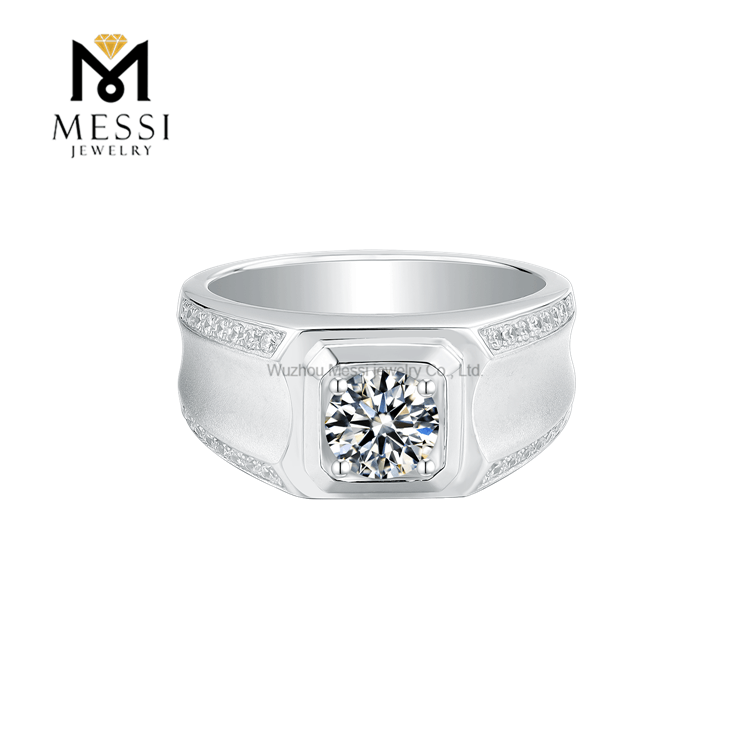Anillos de hombre de joyería de plata 925 de alta calidad anillo de moissanita para hombre
