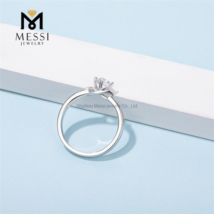 Estilo de moda al por mayor Anillo de plata Moissanite Stone Jewelry