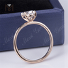Anillo de bodas con solitario de compromiso en oro rosa de 18 k con diamantes de laboratorio de 1,39 quilates