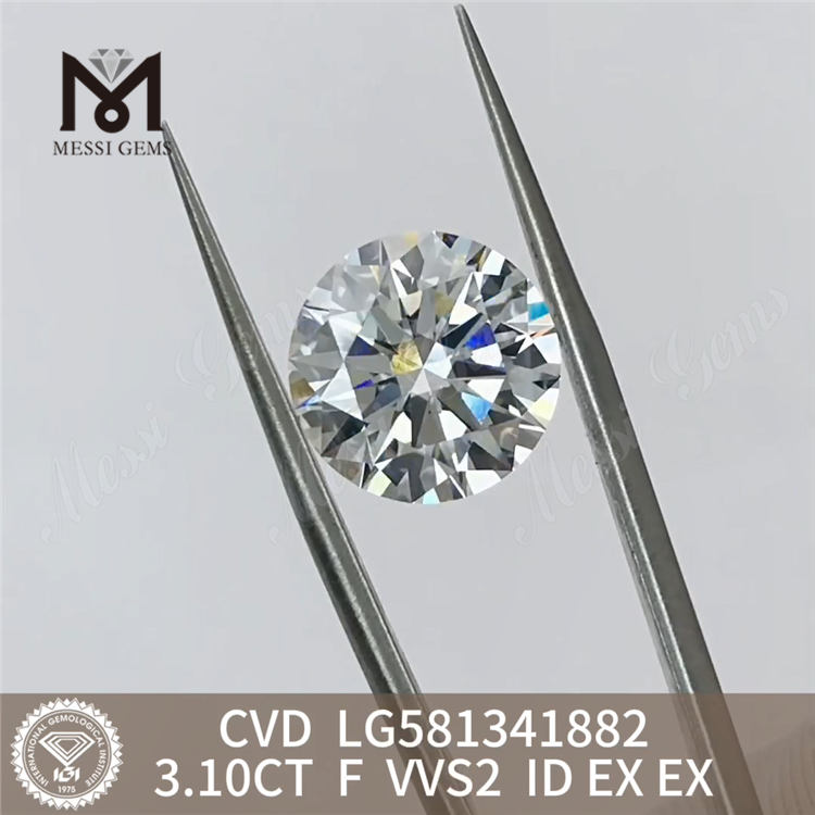 3.10CT F VVS2 ID EX EX Diamantes CVD al por mayor para fabricantes de joyas CVD LG581341882 丨Messigems