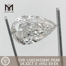 14.32CT PEAR E VVS1 CVD 14ct diamante de laboratorio en venta 丨Messigems LG623425840 