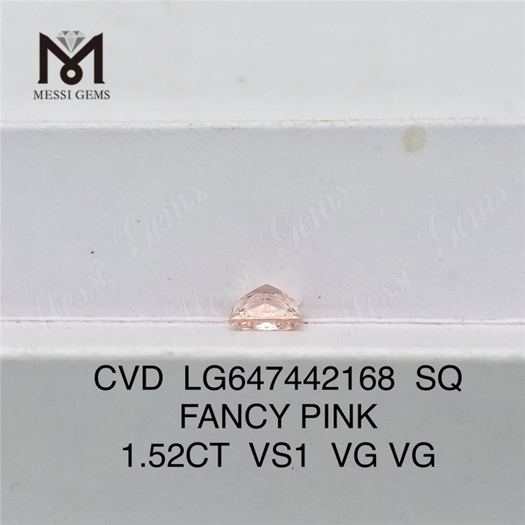 1.52CT SQ FANCY PINK VS1 CVD Diamante cultivado suelto LG647442168 