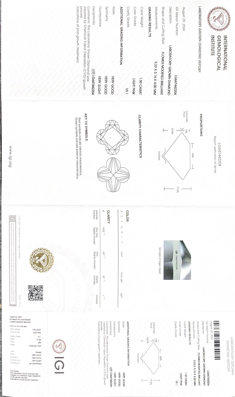 Diamantes rosas nuevos de 1 quilate.