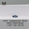 1.19CT VS1 PERA FANCY AZUL PROFUNDO EX VG HPHT Costo de diamante azul Hpht LG586347003