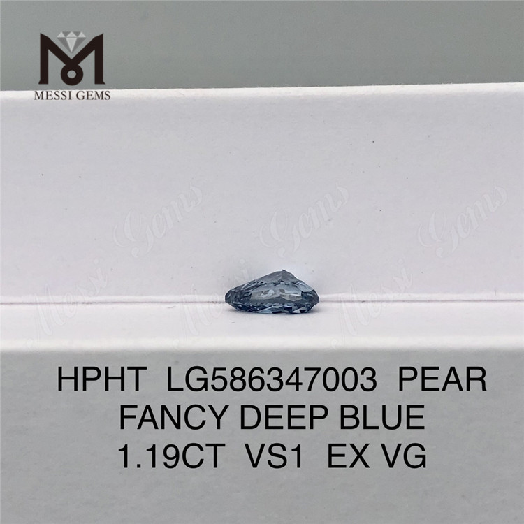 1.19CT VS1 PERA FANCY AZUL PROFUNDO EX VG HPHT Costo de diamante azul Hpht LG586347003