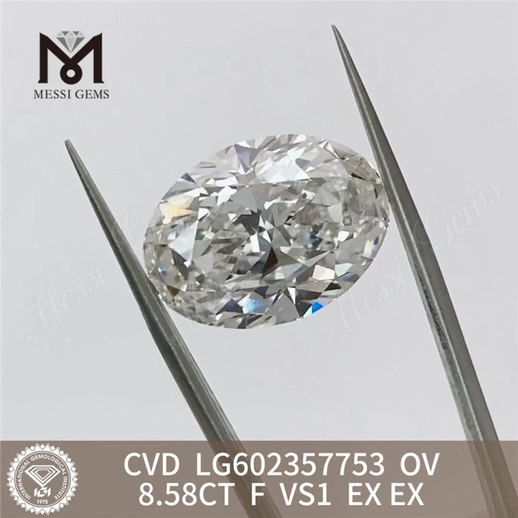  8.58CT F VS1 EX EX cvd OV diamante cultivado en laboratorio LG602357753 del laboratorio 丨Messigems