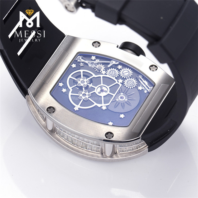 Los relojes de encargo al por mayor de los hombres helados hacia fuera el reloj para hombre de Moissanite de la moda de Moissanite
