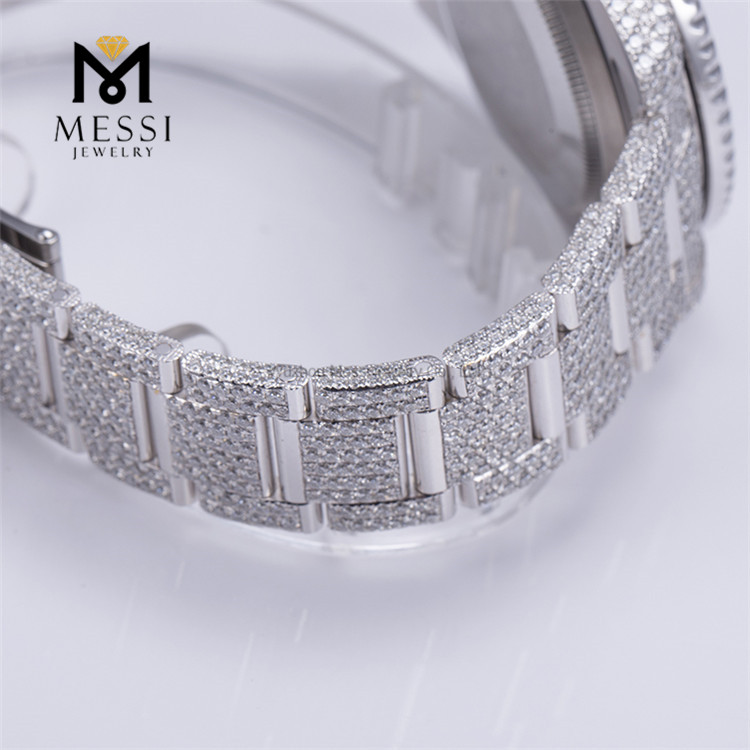 Probador de diamantes de paso de reloj Moissanite para hombre helado de alta calidad de 39,8 mm