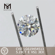 5.19CT E VS1 3EX Costo de corte redondo de 5ct Diamante CVD LG619454513 丨Messigems