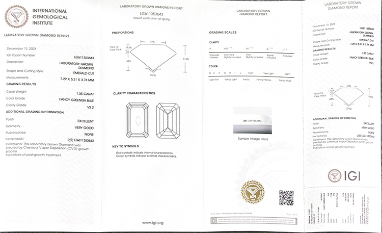 diamantes cultivados en laboratorio certificados por igi vs