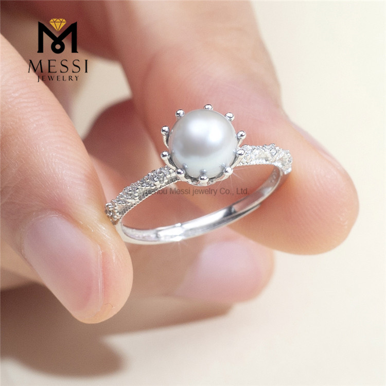 Anillos de boda de perlas S925