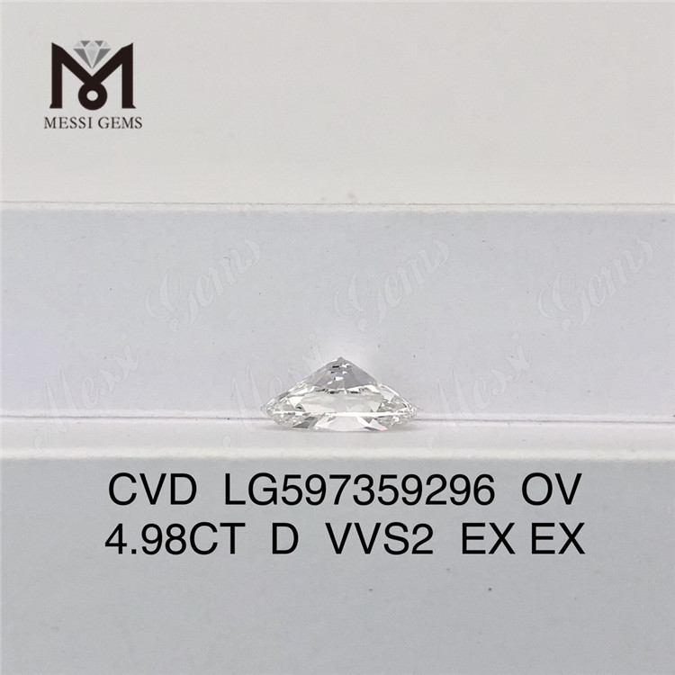 4.98CT D VVS2 EX EX OV Diamantes cultivados a granel: aumente su inventario CVD LG597359296 丨Messigems