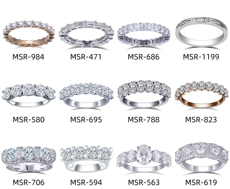 Anillos de compromiso de diamantes cultivados PT950 6.2G Belleza ética para toda la vida