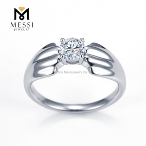 Moda de anillo de diamante creado en laboratorio de lujo ecológico de 1 quilate 