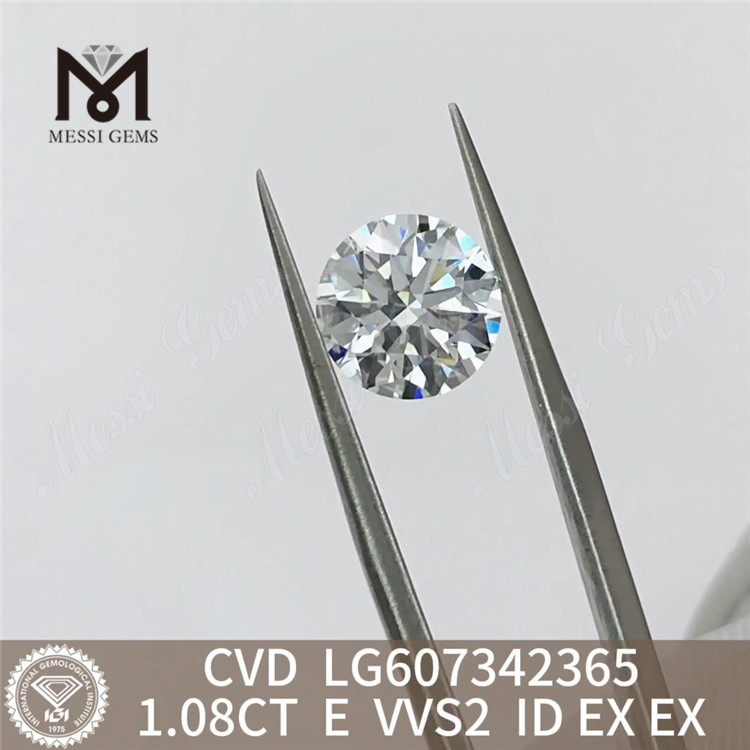 1.08CT E VVS2 diamante cultivado en laboratorio 1 quilate CVD Allure丨Messigems LG607342365