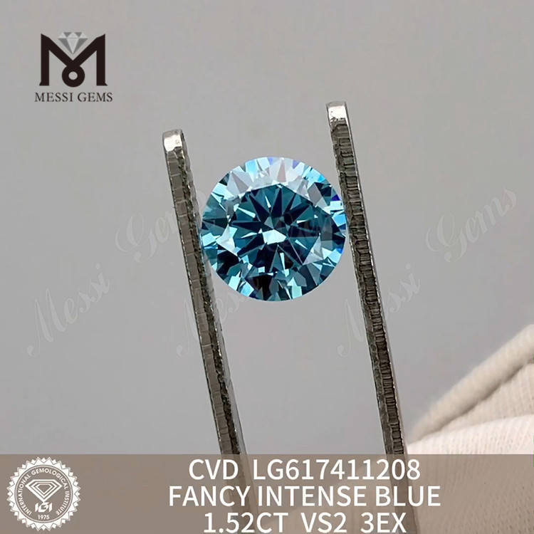 1.52CT VS2 FANCY INTENSE BLUE Diamantes cultivados en laboratorio con certificación IGI 丨Messigems CVD LG617411208