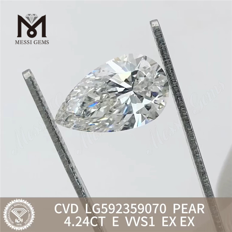 Diamante IGI de talla pera de 4,24 quilates E VVS1 EX EX CVD LG592359070 丨 Messigems