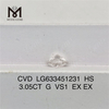 3.05CT G VS1 HS CVD diamantes hechos en laboratorio al por mayor LG633451231 丨Messigems 