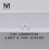 3.35CT E VVS1 ID EX EX Diamantes certificados cultivados en laboratorio