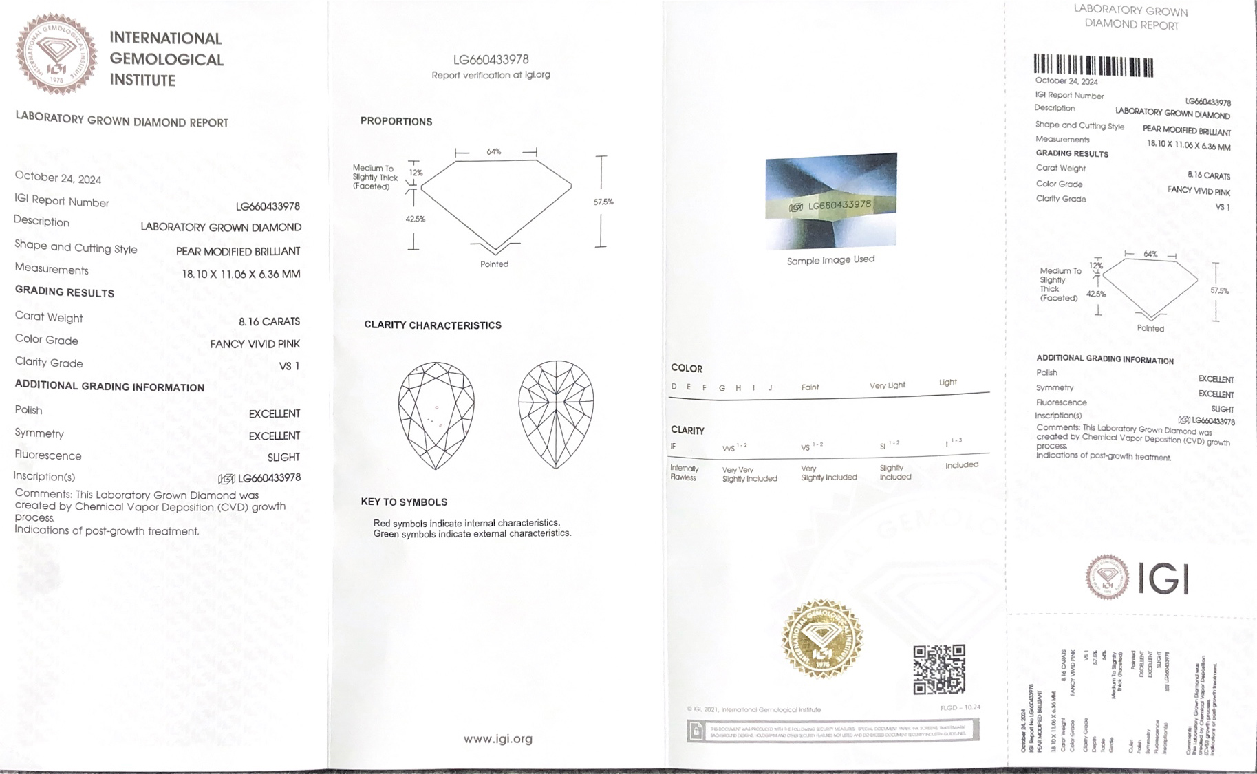 8.16ct de diamante simulado de pera rosa