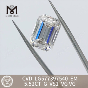 5.52ct G VS1 VG CVD Laboratorio Emerald Diamantes cultivados LG577397540 丨 Messigems CVD