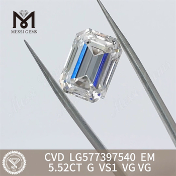 5.52ct G VS1 VG CVD Laboratorio Emerald Diamantes cultivados LG577397540 丨 Messigems CVD