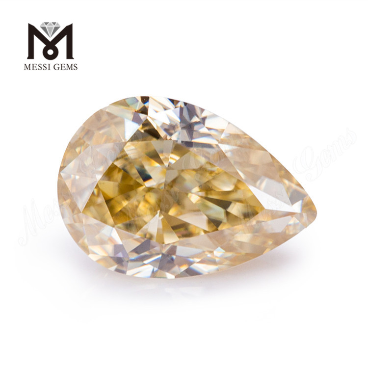 Pera moissanite suelta 8 * 12 mm Moissanite amarillo proveedor de piedras preciosas al por mayor