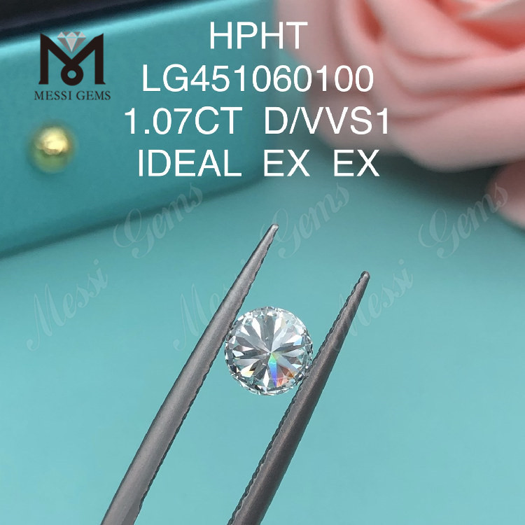 1,07 quilates D VVS2 Diamantes de laboratorio de grado de corte BRILLANTE IDEAL redondos HPHT