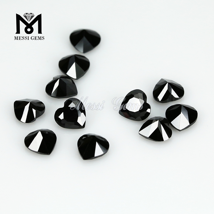 Piedras de zirconia cúbica negra de 5 x 5 mm con corte de corazón a precio mayorista