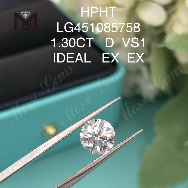 D 1,30 ct HPHT RD diamantes de laboratorio Corte IDEL