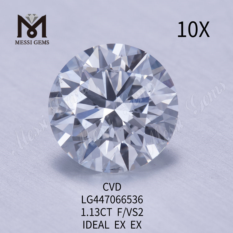 Diamantes de laboratorio CVD BRILLANTE REDONDO 1.13ct VS2 Talla F IDEL