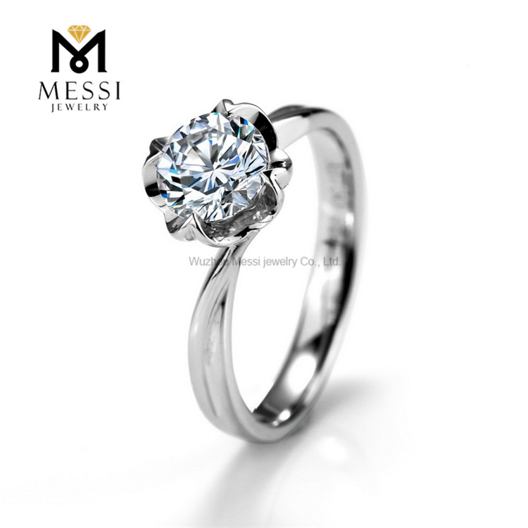 1 quilate 14k 18k anillos de boda anillo de oro moissanite personalizado