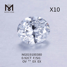 0.92ct F OVAL Piedra preciosa suelta Diamante sintético SI1