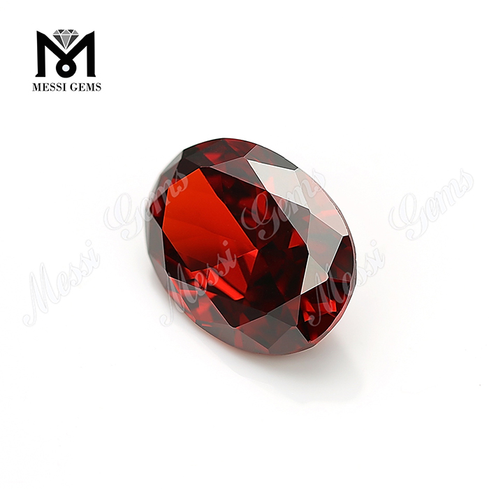 Venta al por mayor Granate cortado a máquina 13 x 18 mm Piedra de circonita cúbica ovalada