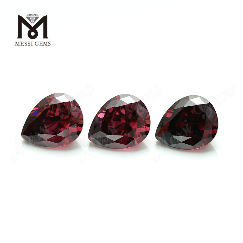 Venta al por mayor Pera suelta Forma 10 x 12 mm CZ rodolita Cubic Zirconia Stone