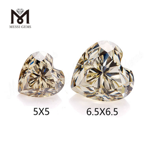 Venta al por mayor Moissanite Jewelry Heart Yellow 5-6.5mm Moissanite suelto