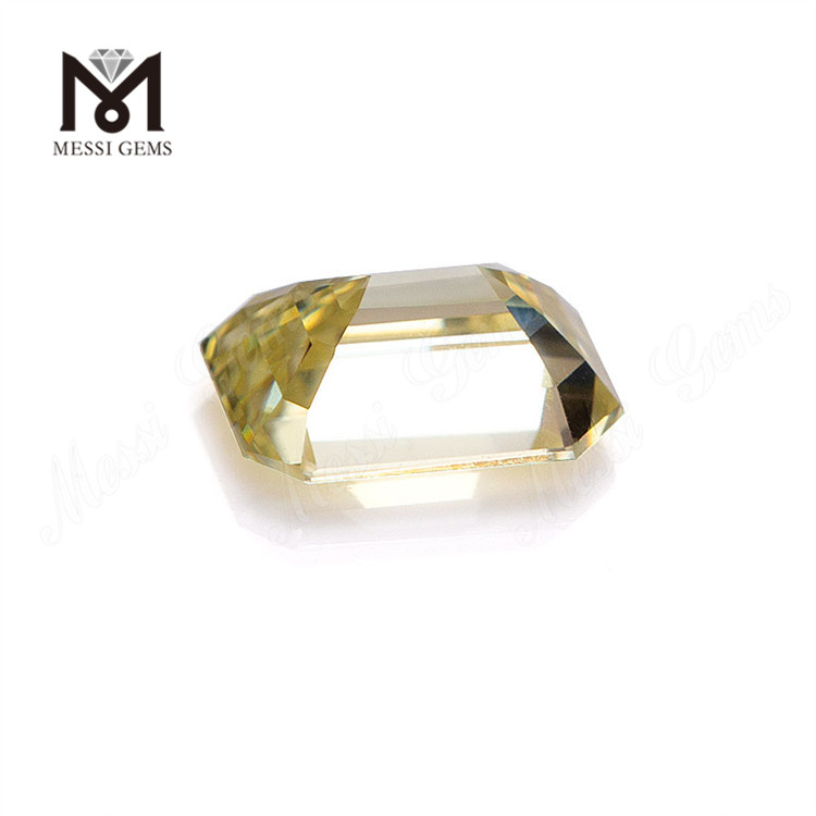 Moissanite suelto de corte esmeralda amarillo de 5 * 7 mm