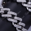 12 mm 16 mm de ancho 16 pulgadas a 24 pulgadas de largo 925silver moissanite collar enlace cadena cubana caliente
