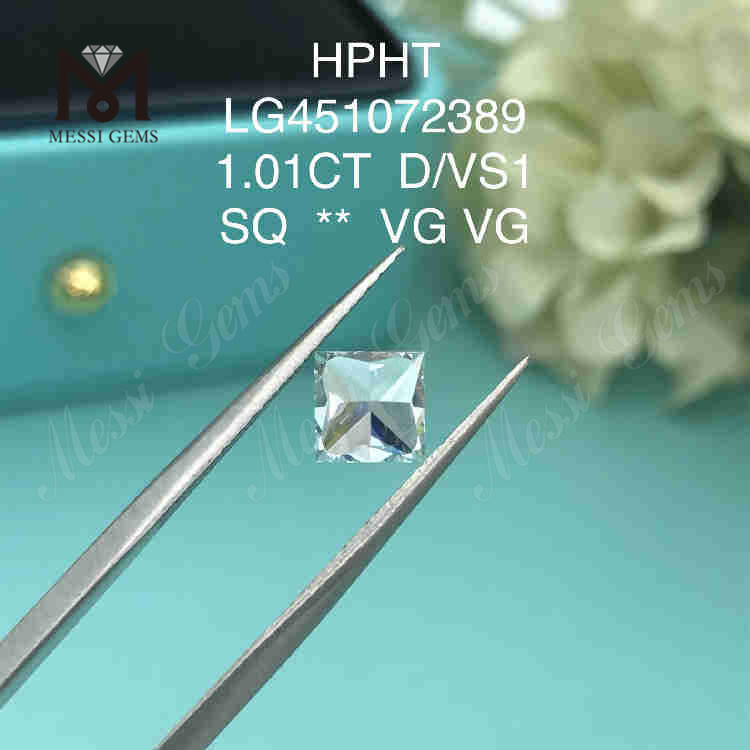 1.01CT D/VS1 Diamantes sintéticos cuadrados en venta VG