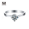Messi Jewelry minimalista 1 quilate moissanite diamante boda 925 anillos de plata esterlina
