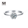 Messi Gems anillo de plata de ley 925 con diamante moissanite de 1 quilate