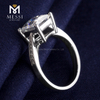 Anillo de diamante cultivado en laboratorio de corte princesa cuadrado Anillo de oro blanco de 14k 18k para joyería de mujer