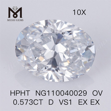 HPHT OV 0.573CT OV D EX EX VS1 Diamante de laboratorio