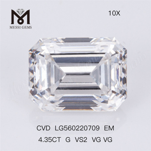 4.35CT G VS2 VG VG diamante de laboratorio de talla esmeralda CVD en oferta