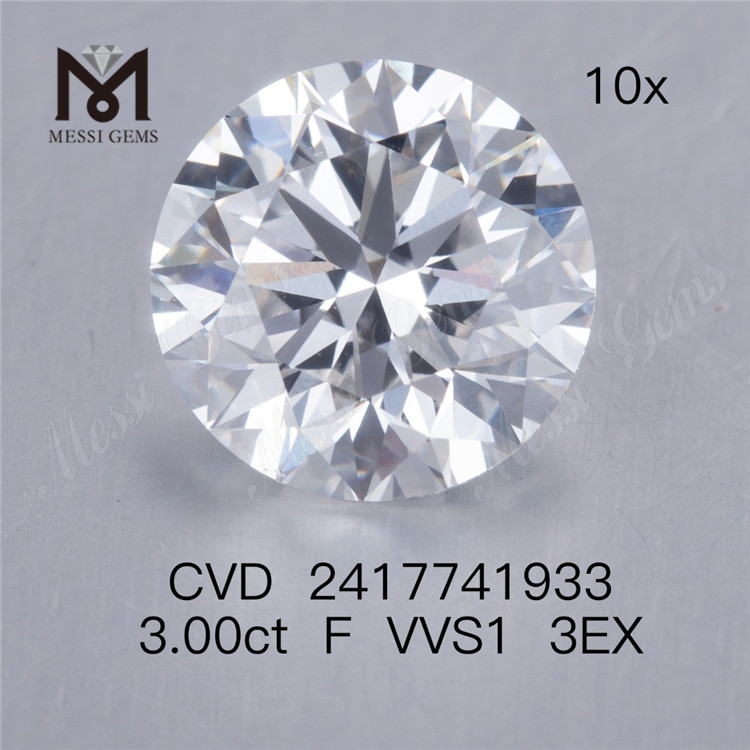 3CT F laboratorio diamante 3EX forma redonda cvd laboratorio cultivado diamante en venta